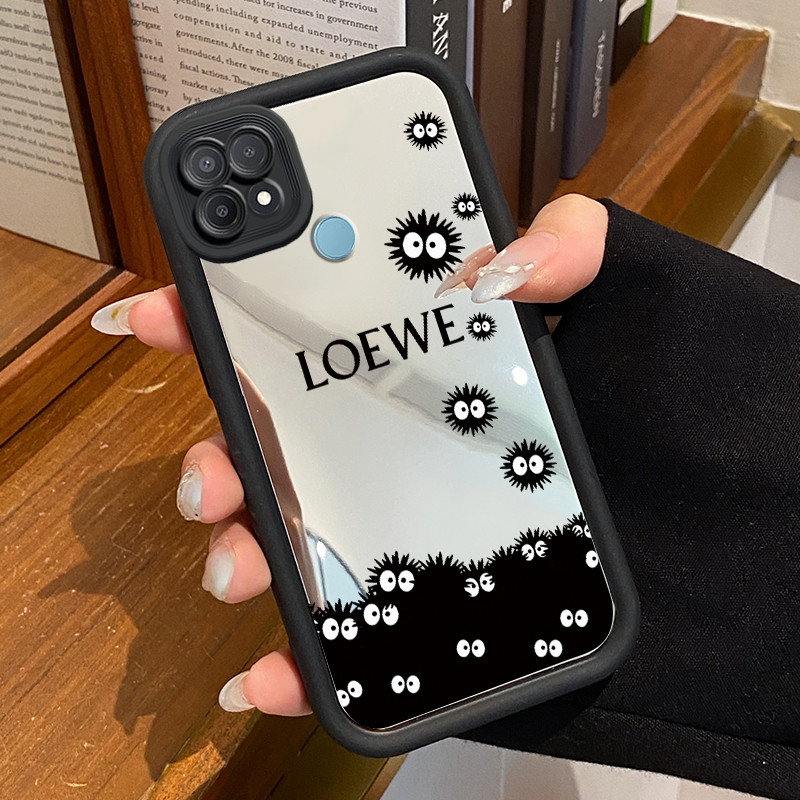 Casing Hp OPPO A15 A15s A35 Case Casing Bola batubara Pola Kasus cermin tangga Kasus ponsel HP Kasin