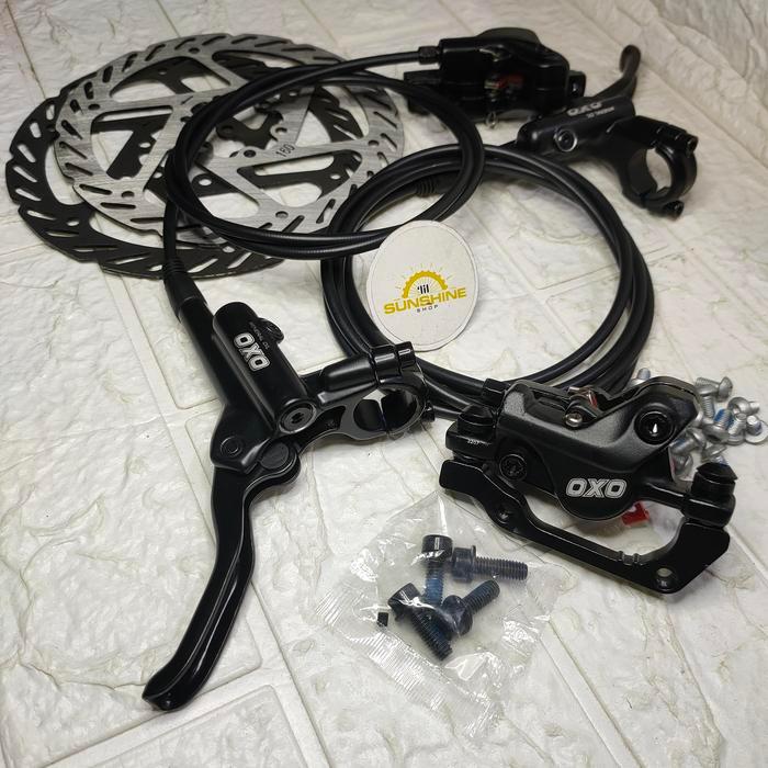 Disc Brake Hydraulic Hidrolik Oxo Hd-M220 Rem Cakram Hidrolis Include Rotor 160Mm Sepeda Mtb Lipat