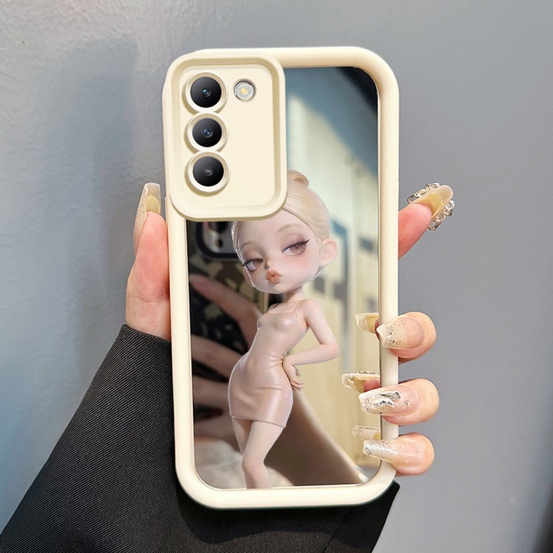 Casing Hp Untuk VIVO Y100 5G Z1 Pro Z5x Case Stylish Cewek Seksi Cermin Kasing silikon Cesing melind