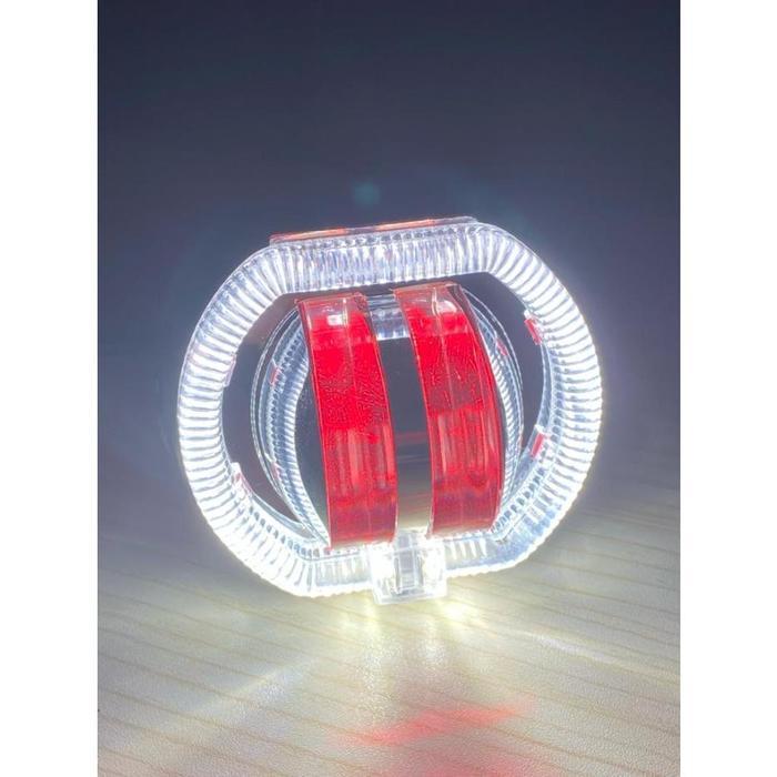 Lampu Utama Projie Led Daymaker 2 Mata Angel + Devil Led Putih-Kuning - Biru