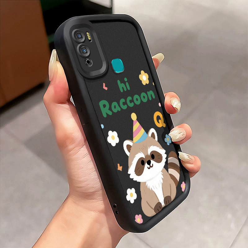 Casing Hp Infinix Hot 11 Play Hot 10 Play Hot 9 Play Hot 10 Case Rakun kecil kartun Kasing silikon C