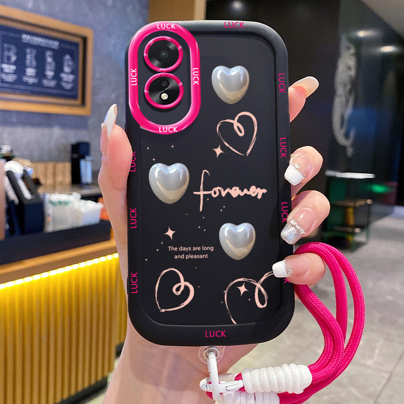Casing Hp untuk OPPO A18 A38 Case Casing HP Softcase Gelang silikon Kasing lanyard pribadi penutup p