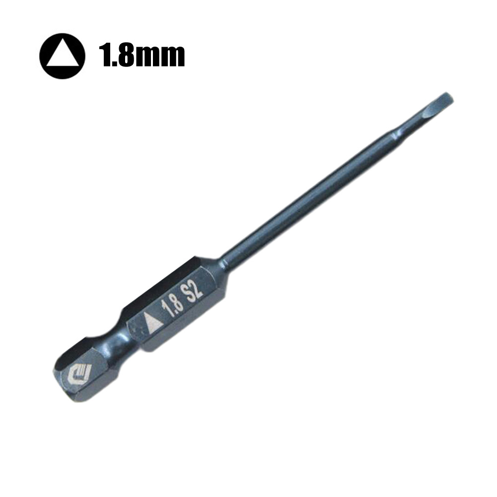 1 Buah Mata Obeng Segitiga Magnetik Tepat 1.8/2.0/2.3/2.7Mm 6.35Mm Batang Hex untuk Alat Listrik Bor