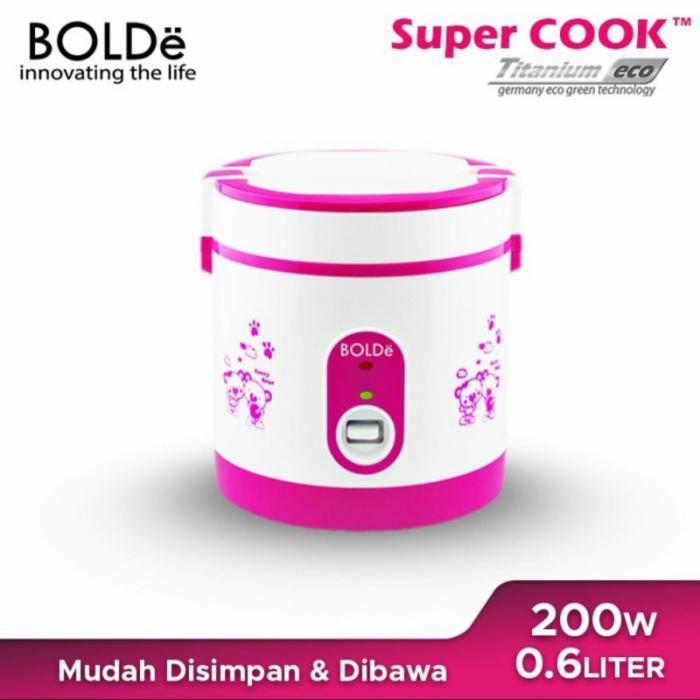 Bolde Super Rice Cooker Titanium Eco 0.6 L Penanak Nasi Mini Kecil Warna Hitam Biru Magenta