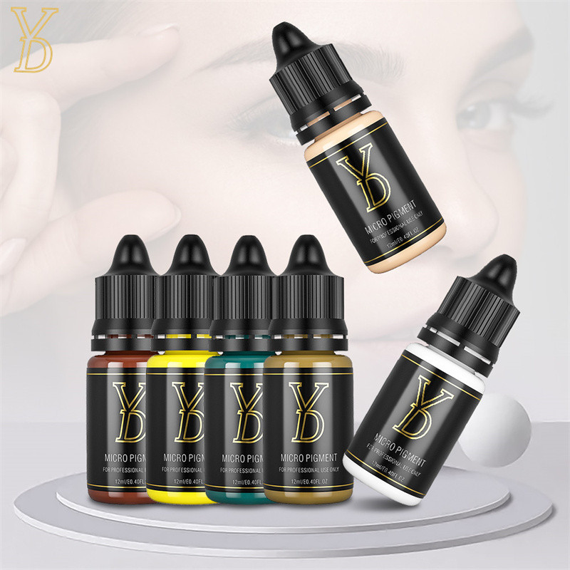 YDPMU 12ml Yellow Professional Tattoo Ink Micropigmentation Pigments Semi Permanent Makeup Tattoos