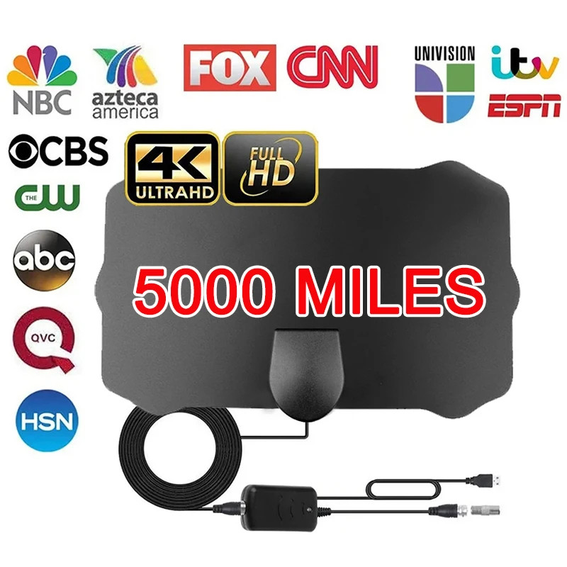 4K Indoor Digital TV Antenna Full HD HDTV Antena DVB-T/T2 DVBT2 Cable TV Antena 500 Miles UHF VHF
