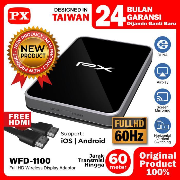 HDMI Wireless Adapter HP Laptop Tablet TV Monitor Proyektor Wireless HDMI 12 Meter PX WFD-1100