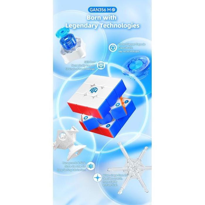 TERLARIS Magic Gan 356 ME v2 Magnetic 3x3x3 Stickerless Gan356 M E 3x3 Magnetik versi 2 Selamat