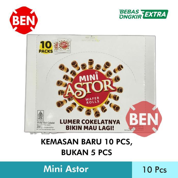 "New" Mini Astor Wafer Rolls 1 Pak 5 Pcs Roll Coklat Chocolate Cokelat Kecil