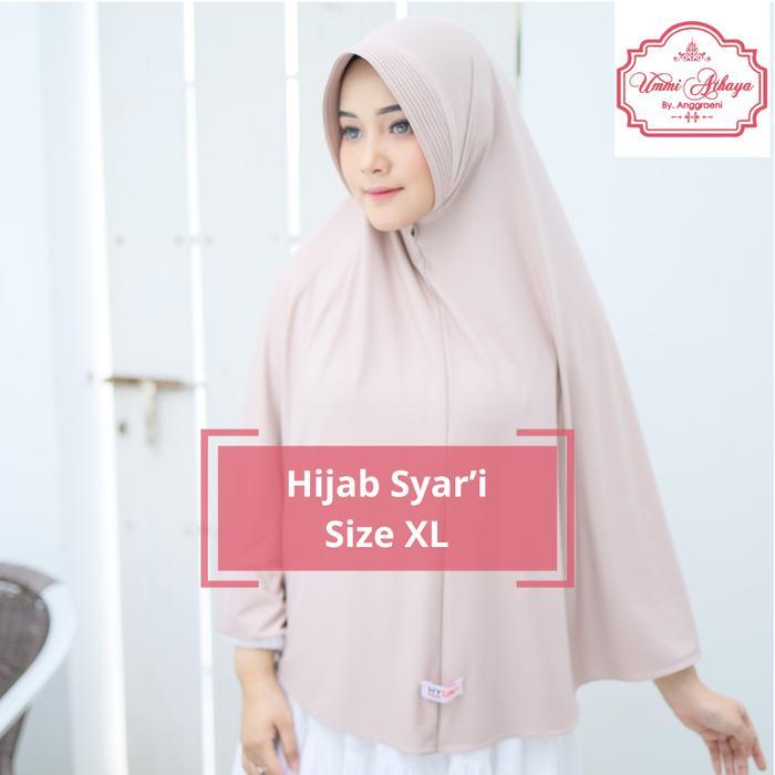TERLARIS UmmiAthaya - Hyuna Hijab Jumbo Size XL Bergo Syar'i Jilbab Kerudung Bahan Jersey Premium
