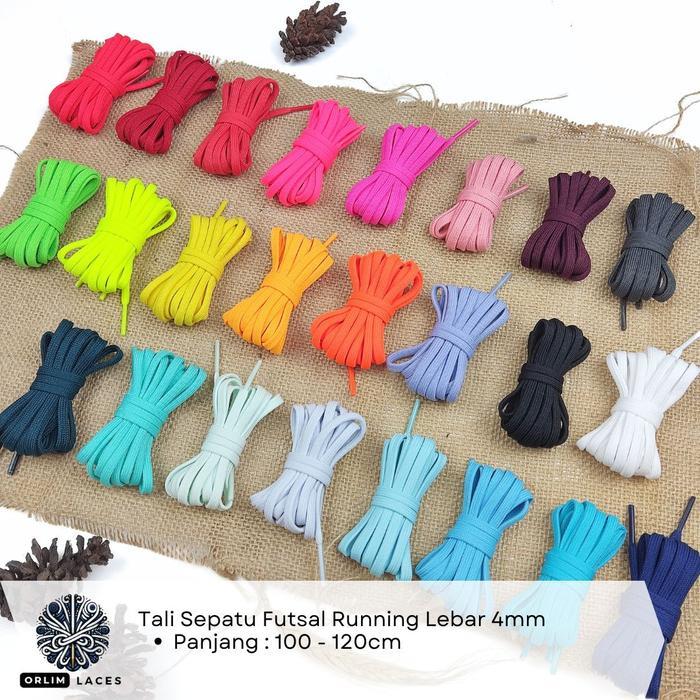 DISKON ORLIM LACES Tali Sepatu Futsal Sepak Bola Running Lebar 4mm READY STOCK