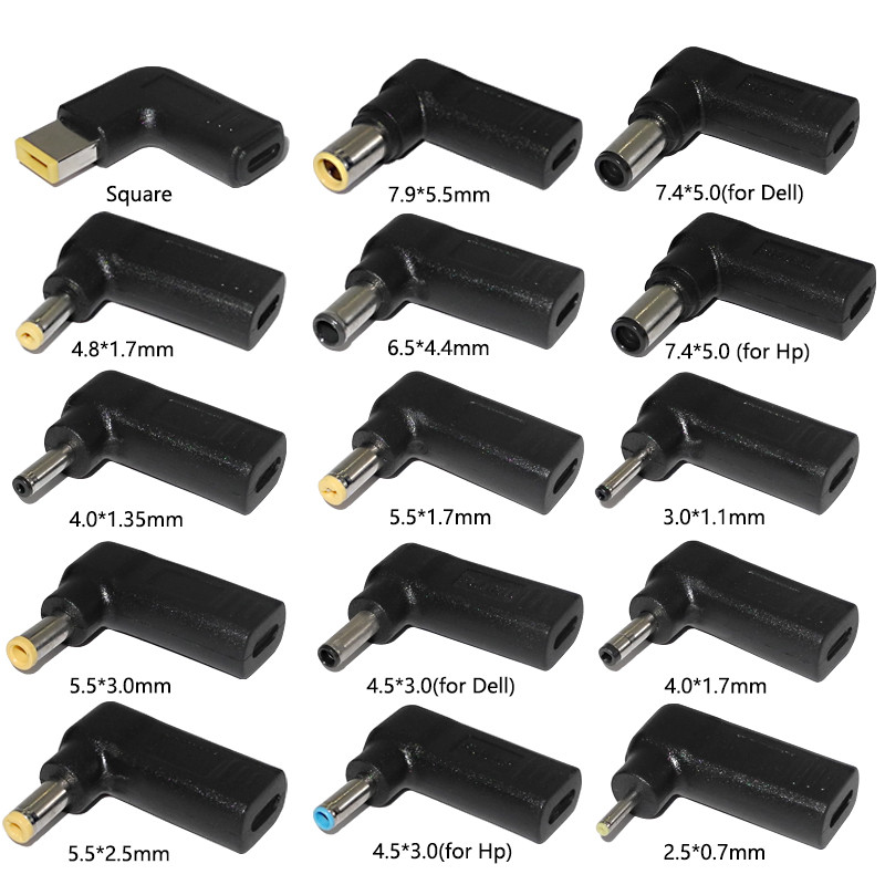 Laptop Power Adapter Connector Dc Plug Usb Type C Female To Unrsal Male Jack Converter For Hp Dell