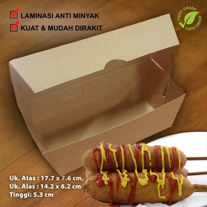 Dus kotak box Corn Dog - Corndog KRAFT COKLAT