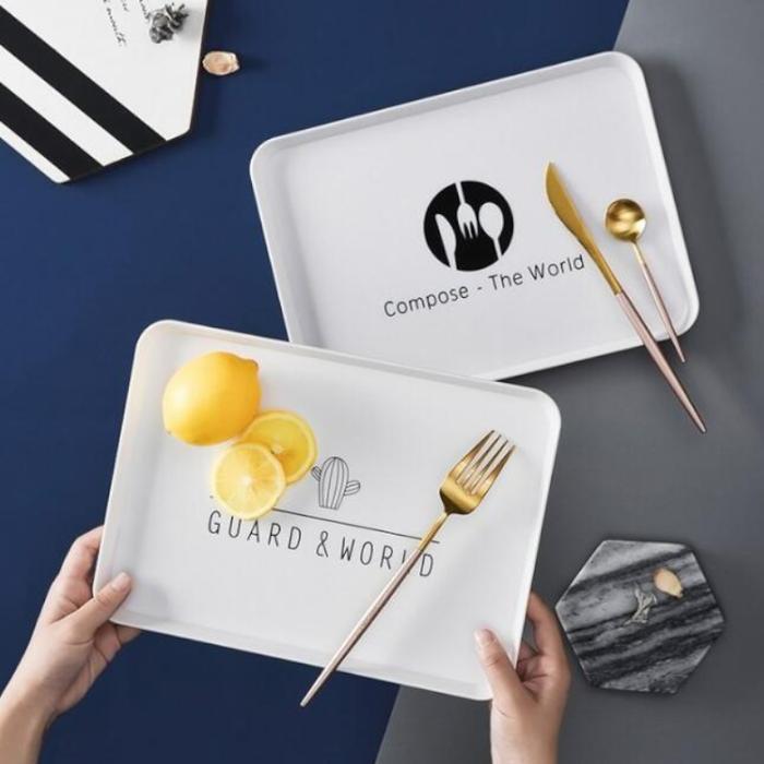 NAMPAN MAKANAN PLASTIK PUTIH / FOOD TRAY - PR0139