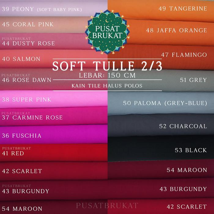 Kain Tile Rol [45.5M] - Soft Tulle / Tule / Tile Polos Halus & Lembut [Harga Per 1 Roll = 45.5M]