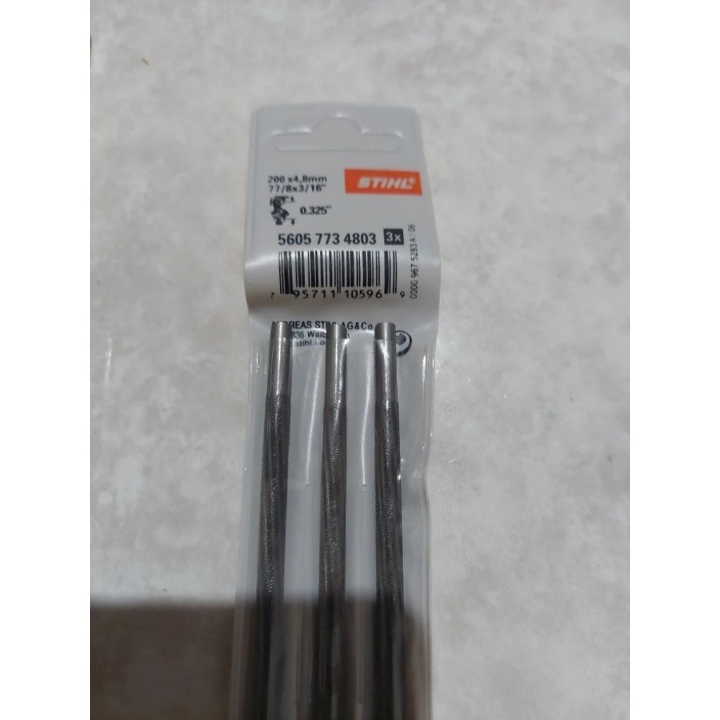 3 Buah Kikir Bulat Stihl Ukuran 4,8mm x 200mm.Kikir Bulat Rantai Chainsaw Stihl Ukuran 4,8mm x 200mm