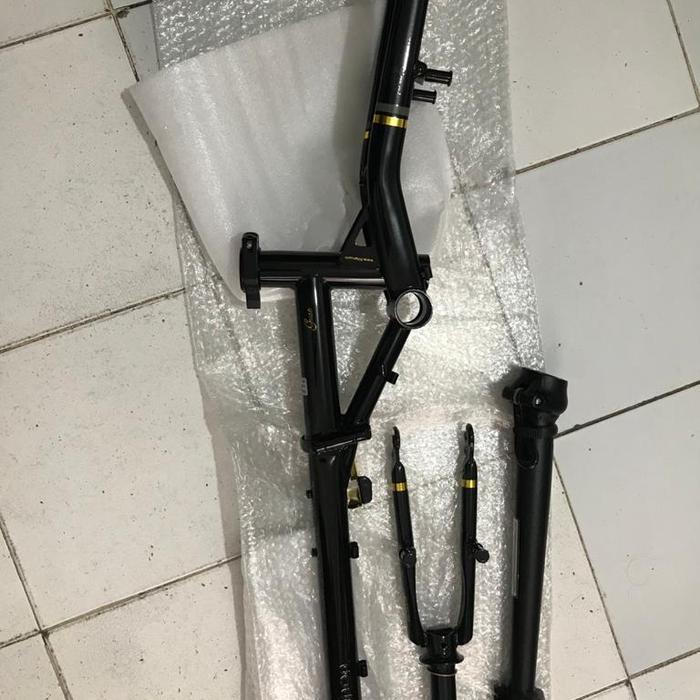 Frame Fnhon Gust Black Gold V Brake Rare Jarang Spesial Edition