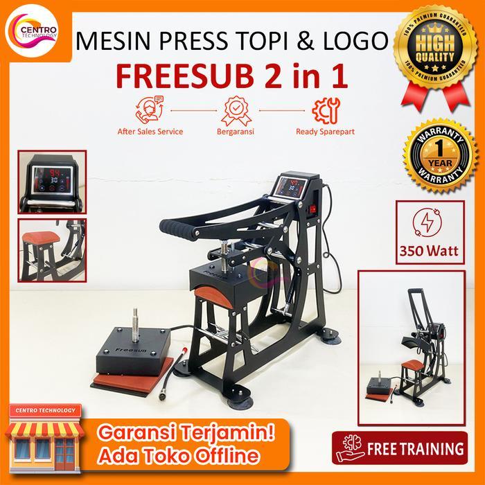 Mesin Press Topi & Label (2in1) Digital Heat Press Machine | Alat Press Topi Custom & Label Baju Dig