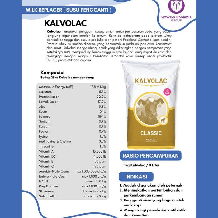 KALVOLAC 1 kg Susu Anak Sapi Pedet Susu Anak Kambing Cempe Premium