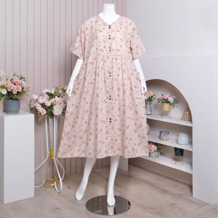 READY Zoraya Daster Viral Yasmina Dress Wanita Rayon Premium Lembut Nyaman Kancing Midi Kimono Bumil