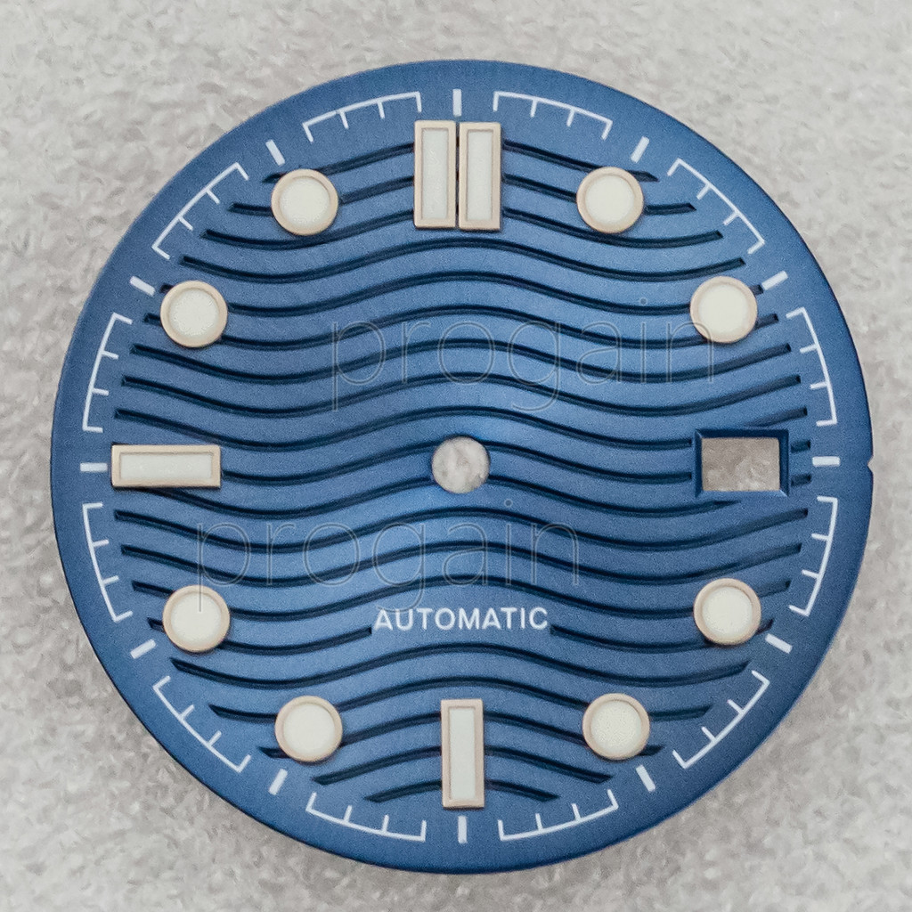 NH35 Watch Dial Seamaster 300 Dial Green Luminous 31mm Watch Dial for NH35 Movement Replacement