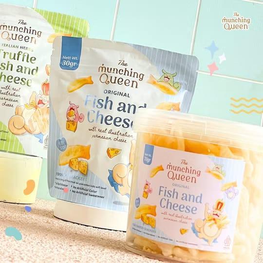 Munching Queen Fish and Cheese Snack / Jajanan Sehat No MSG Kerupuk Keju Chips Potato Food Cemilan