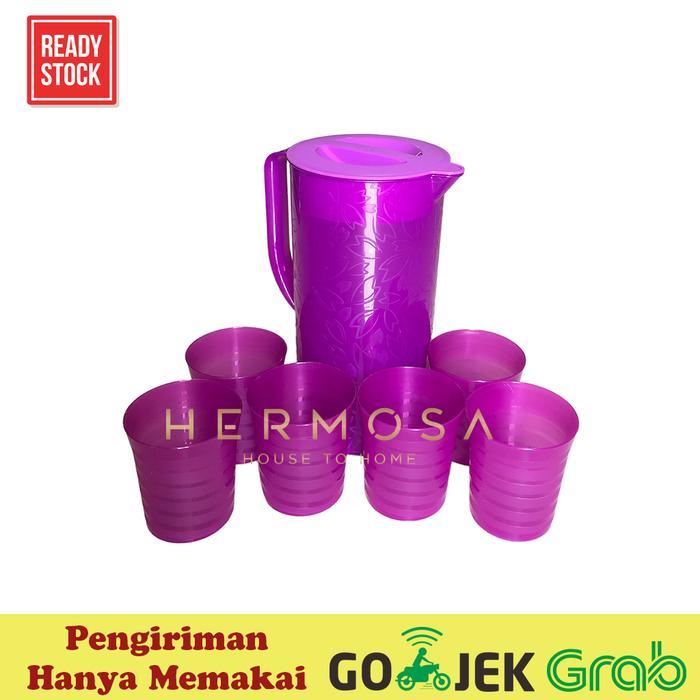 Teko Set 7 in 1 Water Jug 2L set Plastik Berhadiah Gelas Water Jug 2 L