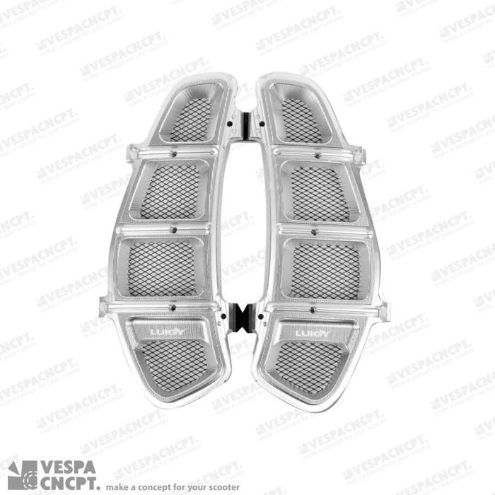 Promo Grill Glove Box Air Inlet Cnc Luigy Silver Vespa Gts Gtv Gtl 3V Iget Terlaris
