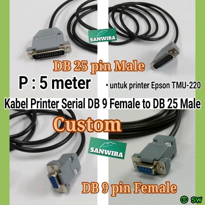 Kabel Printer Serial Db 9 Female To Db 25 Male