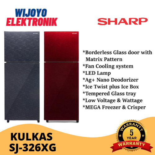 Sharp Kulkas 2 Pintu SJ-326XI-MK / SJ 326 XG / SJ326XG