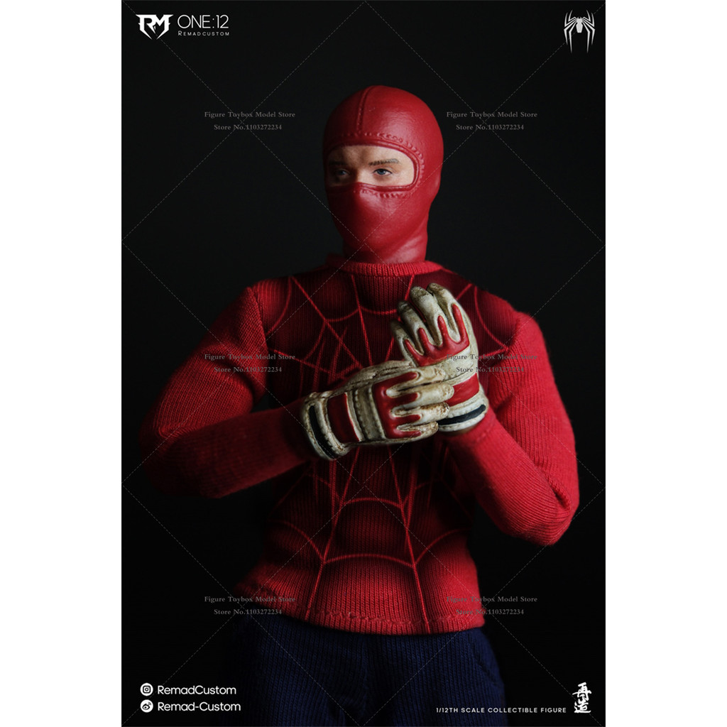 RemadCustom 1/12 Tobey Maguire Spider Print Cloth Wrestler Action Figure Combat Mask Head