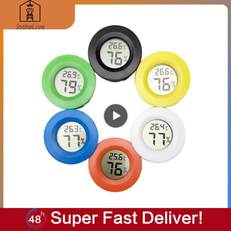 -50~ +70°C Mini LCD Digital Thermometer Hygrometer Round Temperature Humidity Tester Sensor Detector
