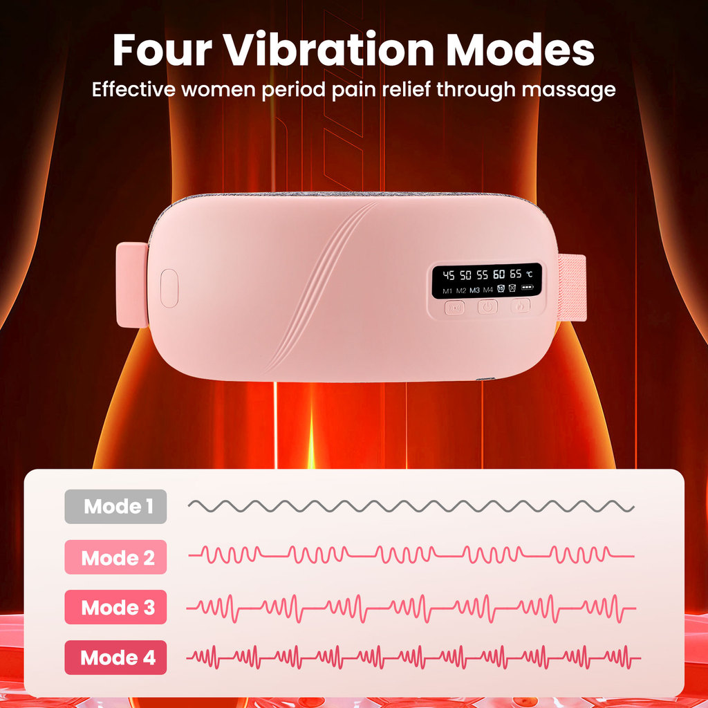 Period Heating Belt Menstrual Relief Electric Fast Heating Vibration Massage Belt Reduce