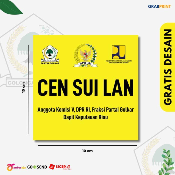 Cetak Stiker Caleg Custom 10x10 cm Bahan Kuat Tebal