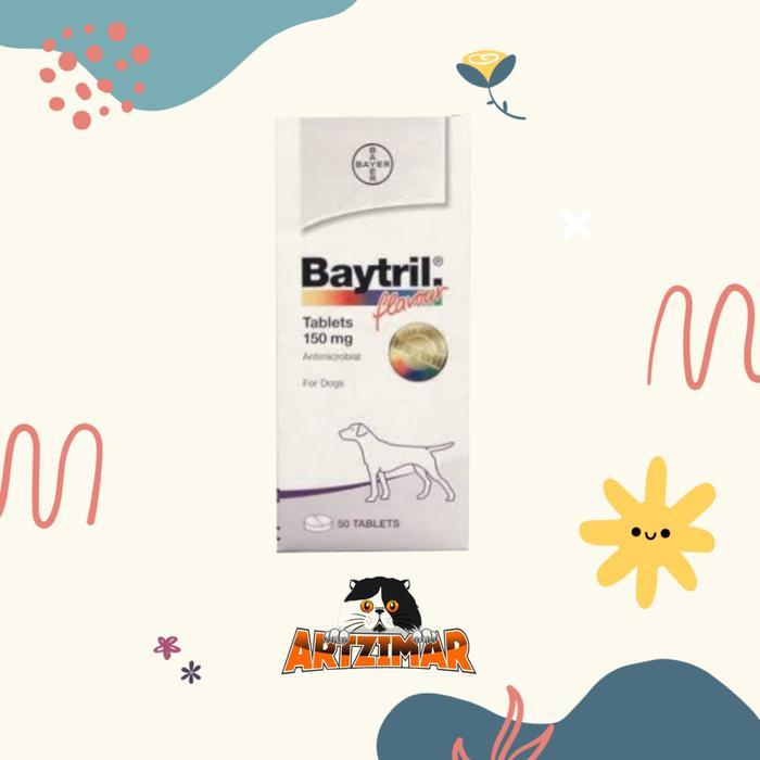 Baytril 15Mg 50Mg 150Mg 1 Tablet Antibiotik Bayer Baytril Tablet Kucing Dan Anjing - 15Mg