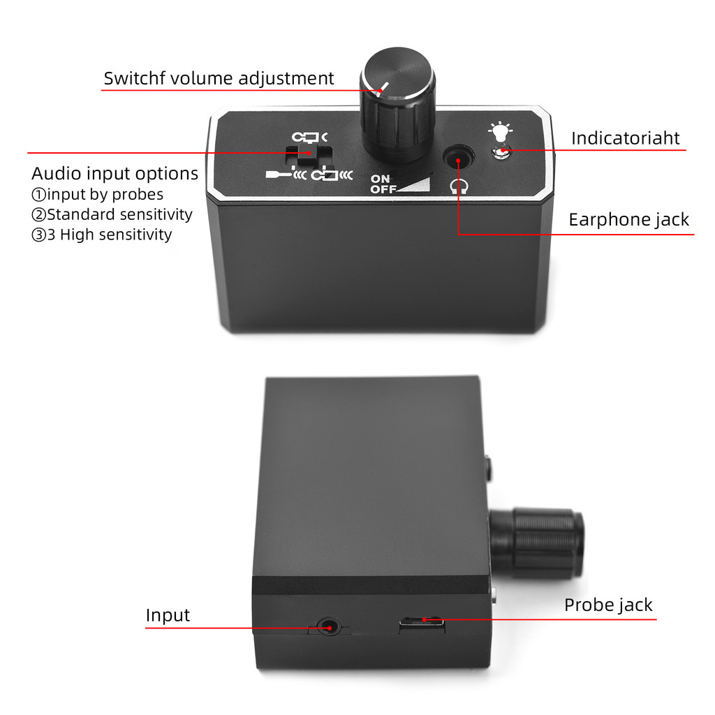 Cordless Water Leak Detector Construction Water Leakage Sensor Underground Water Pipe Leakage