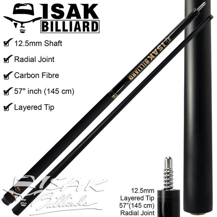 ISAK Billiard Carbon Cue - Radial Hat Logo Low Deflection Stick Billiard