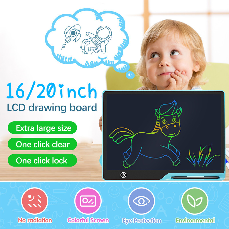 16" / 20" Lcd Writing Tablet / Drawing Tablet / Drawing Board Smart Erasable Graphics Tablet Drawing