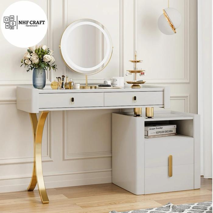 meja rias kaki stainless steel mewah