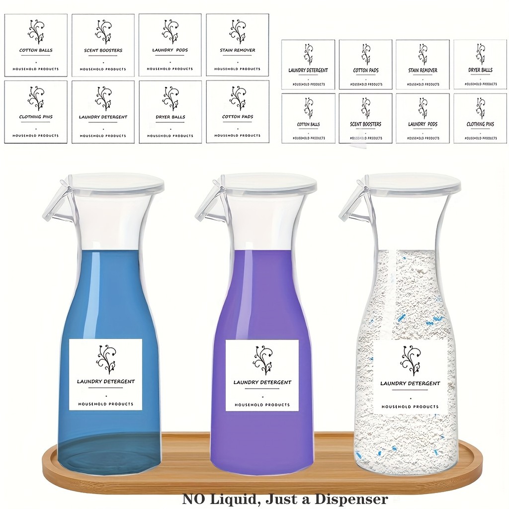 2/3 Pack Laundry Detergent Dispenser with Label for Laundry Room, Fabric Softener Dispenser, Laundry