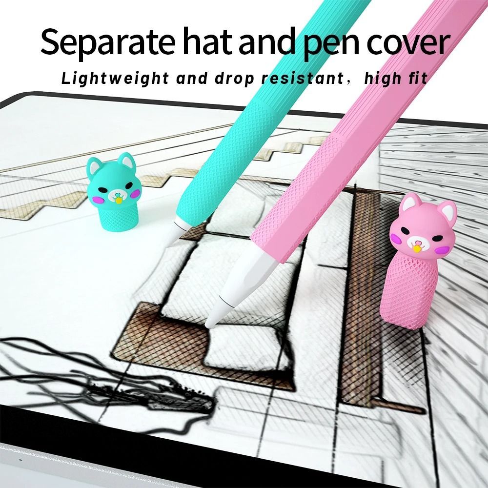 Protector Pencil Case Silicone Anti-Scratch Silicone Sleeve Accessories Cute Cartoon For Apple