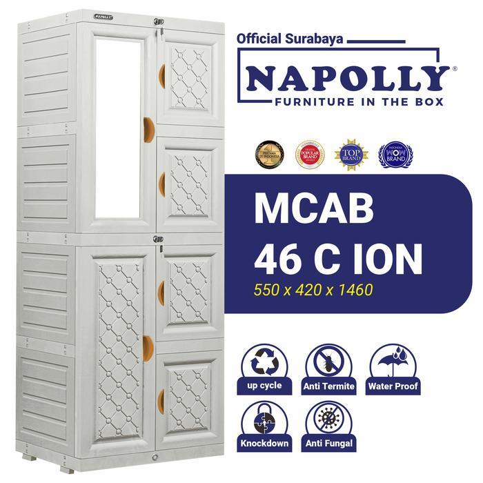 Napolly (Official Surabaya) - Furniture Lemari Pakaian Plastik Mini 4 Susun Rak 6 Pintu Dengan