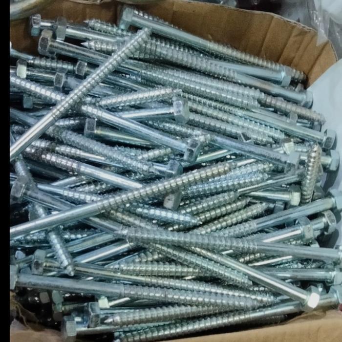 SALE skrup fisher s10 / deksrup 1/4 x 3 inchi (7cm) isi 50 TERMURAH