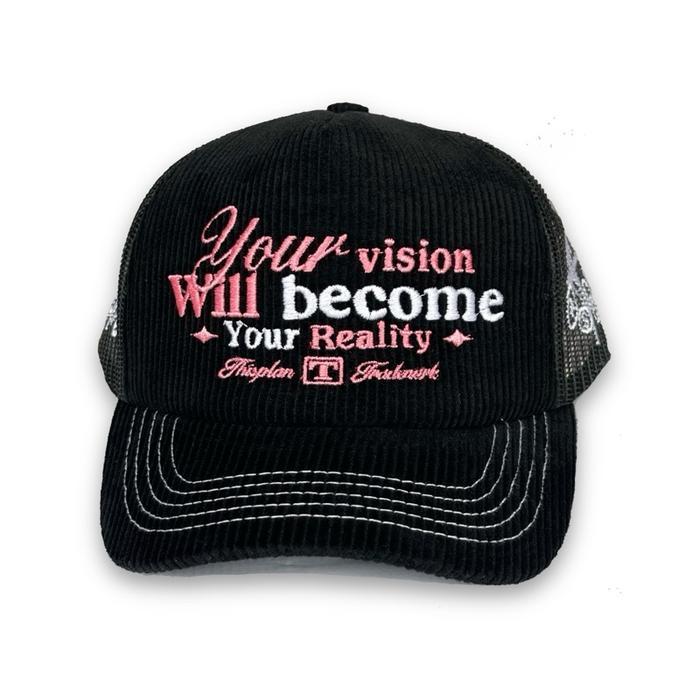 Topi Jaring Trucker Corduroy Black Vision Thisplan Original