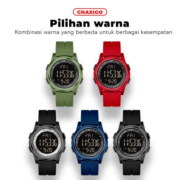 Chaxigo Fashion Multifungsi Unisex Jam Tangan Pria Luar Ruangan Jam Alarm 5Bar Tahan Air Jam Tangan
