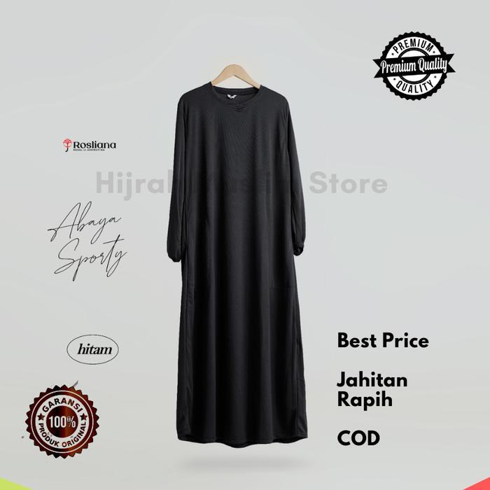 Gamis Wanita Dewasa Abaya Olahraga Akhwat Muslimah Sporty By Rosliana Syari Polos
