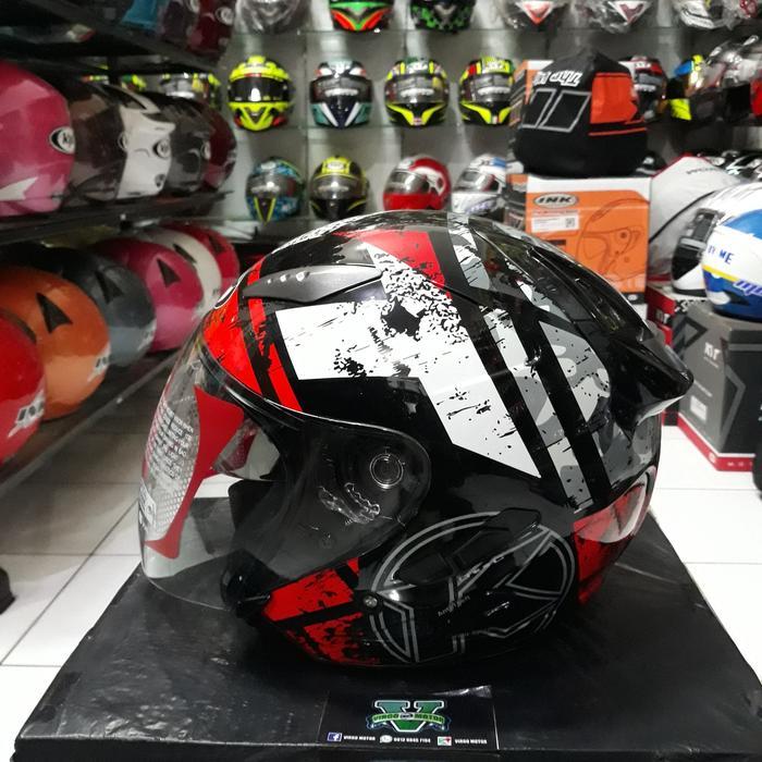 Kyt Helm Galaxy Slide Motif 5 Black/Red Fluo Harga Termurah