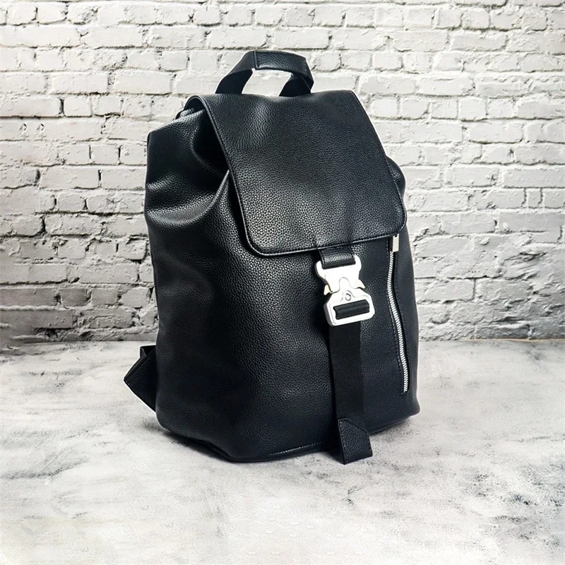 Black ALYX Mens Backpacks Casual High Capacity Computer Bag 1:1 Best Quality Alyx Womens Genuine
