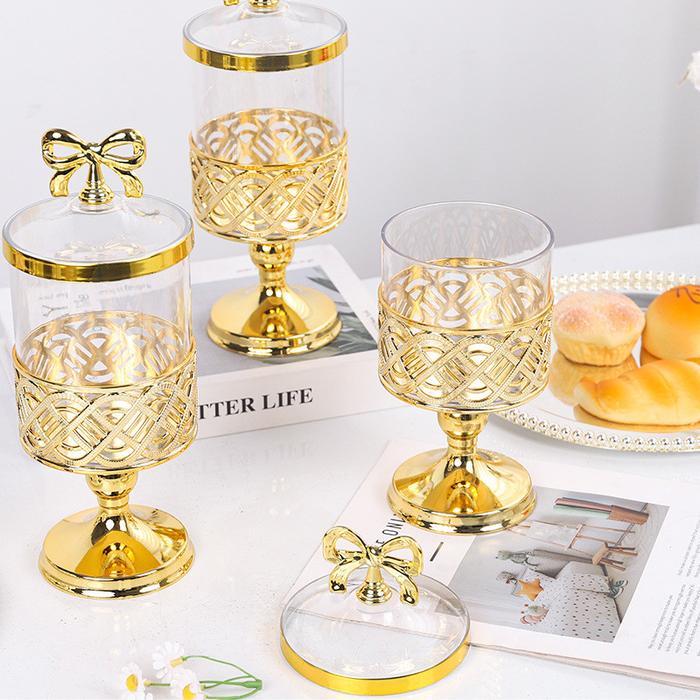 Toples Snack Plastic Mewah / Toples Camilan Permen/Toples Snack Emas / Toples Plastik Tertutup /