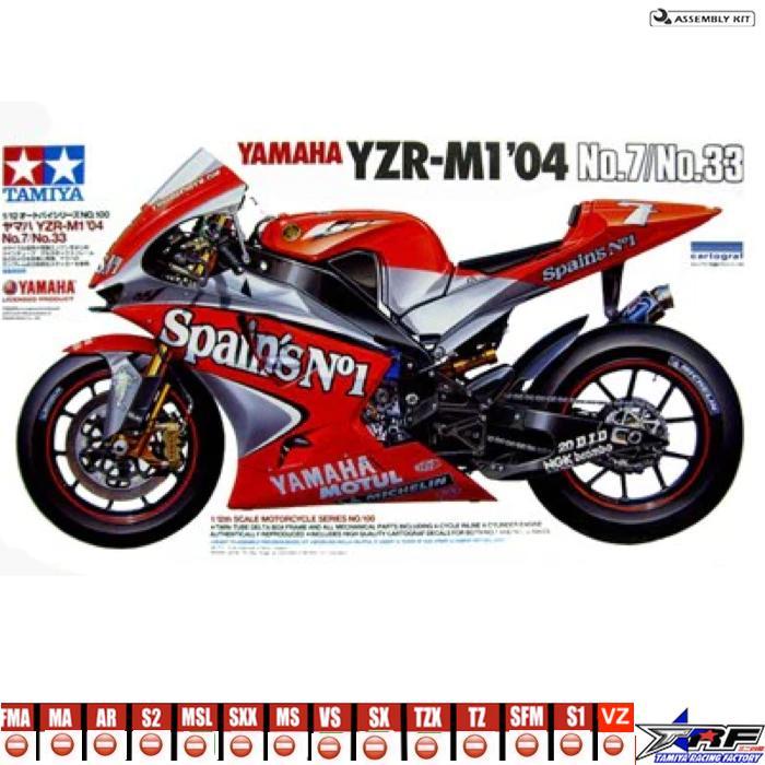 Tamiya 14100 Yamaha Yzr-M1`04 No7/No.33